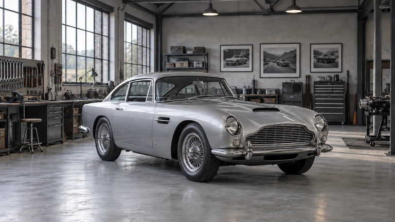 Klassieke sportcoupé in een restauratiewerkplaats
